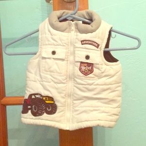 Zip up vest with monster truck!